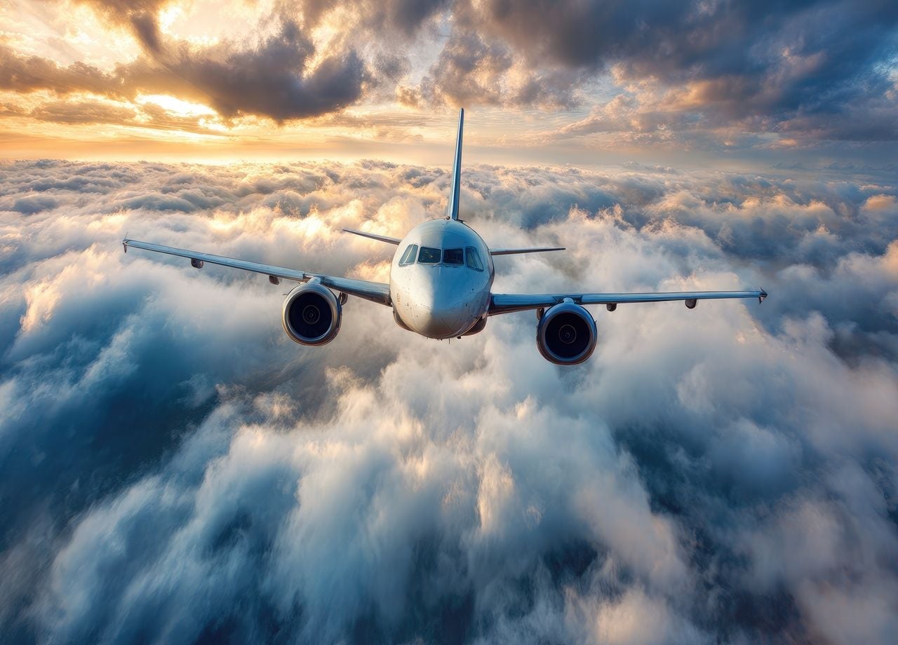 Existen tres tipos de turbulencias: turbulencias convectivas, ondas orográficas y turbulencias en aire claro (foto ilustrativa realizada por IA).