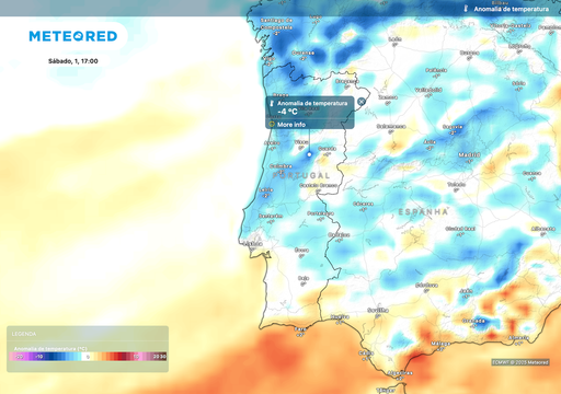 A previsão do tempo em Portugal até domingo é de: chuva intensa, vento forte e descida da temperatura
