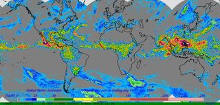 Precipitaciones globales estimadas desde satélite de una semana