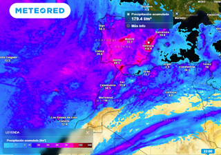 Episodio generalizado de abundantes precipitaciones y tormentas intensas en España, especialmente en el levante