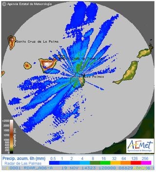 Precipitaciones y rachas en Canarias: registros del 19/11/2014