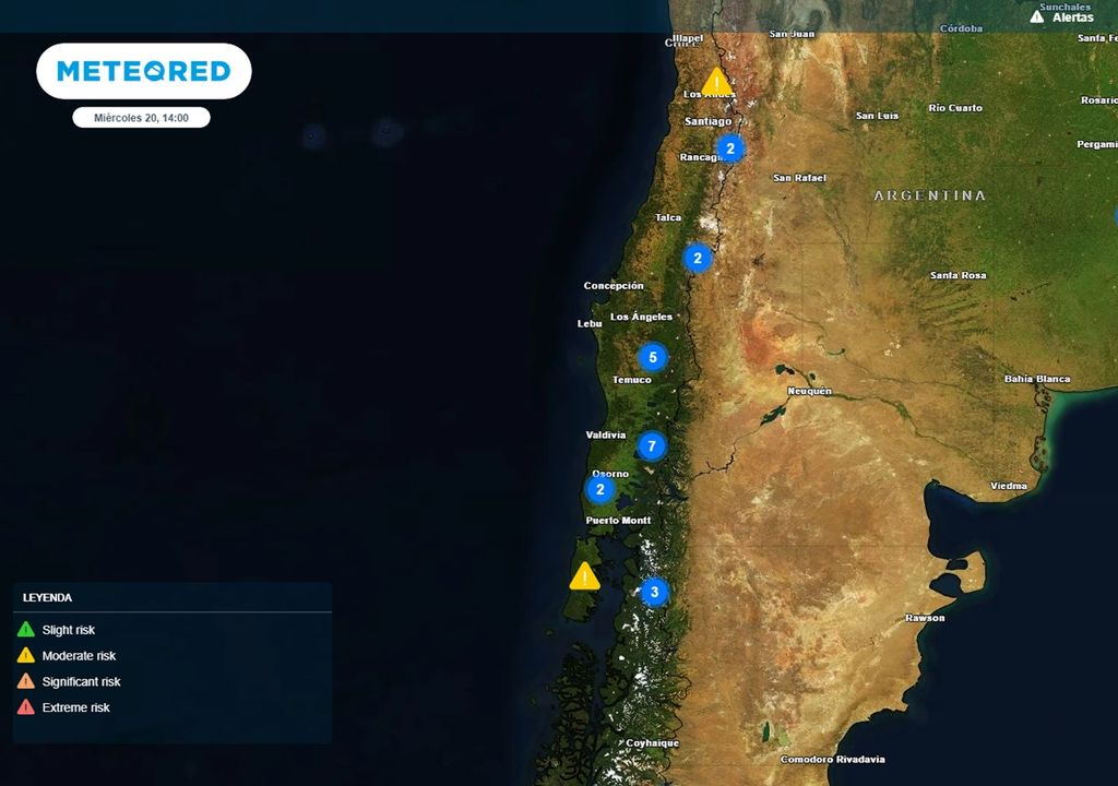 avisos meteorológicos sobre Chile