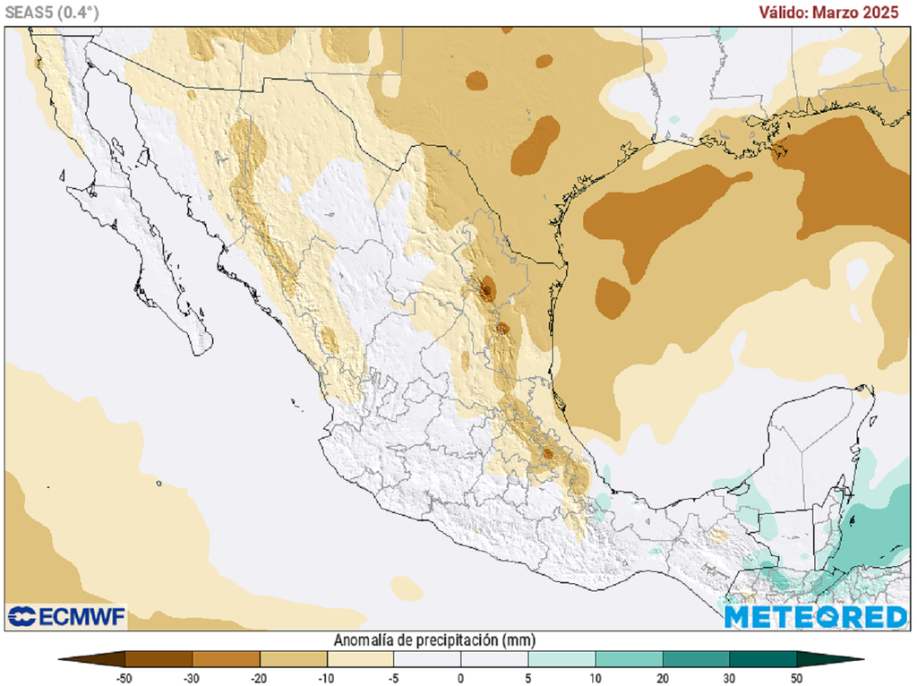 Anomalía de precipitaciones en milímetros Anomalía de precipitaciones en milímetros