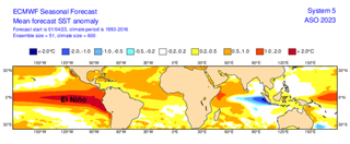 Las últimas predicciones del fenómeno de El Niño apuntan un evento intenso