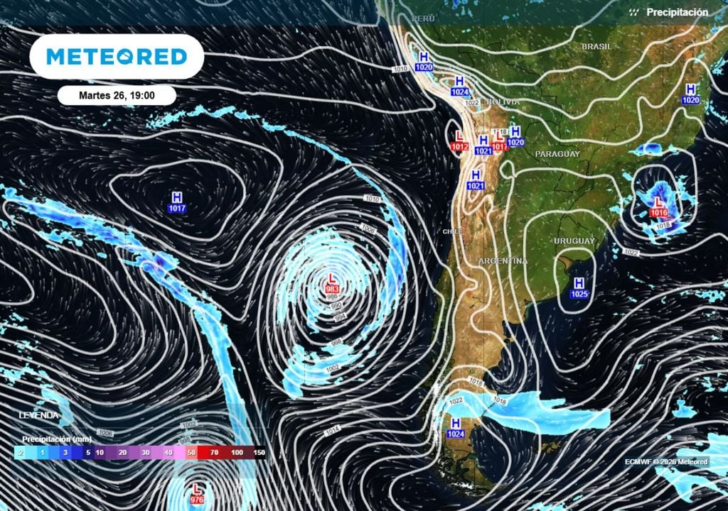 El miércoles traerá un cambio en la masa de aire: un sistema frontal dejará algo de precipitaciones en el centro sur e impulsará nubes al centro.