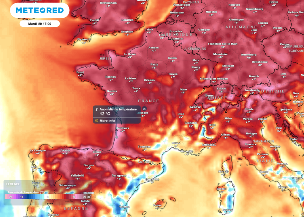 Avec l'installation d'un temps chaud pour la saison, les températures seront parfois plus de 10°C supérieures aux normales de saison. Avec l'installation d'un temps chaud pour la saison, les températures seront parfois plus de 10°C supérieures aux normales de saison.