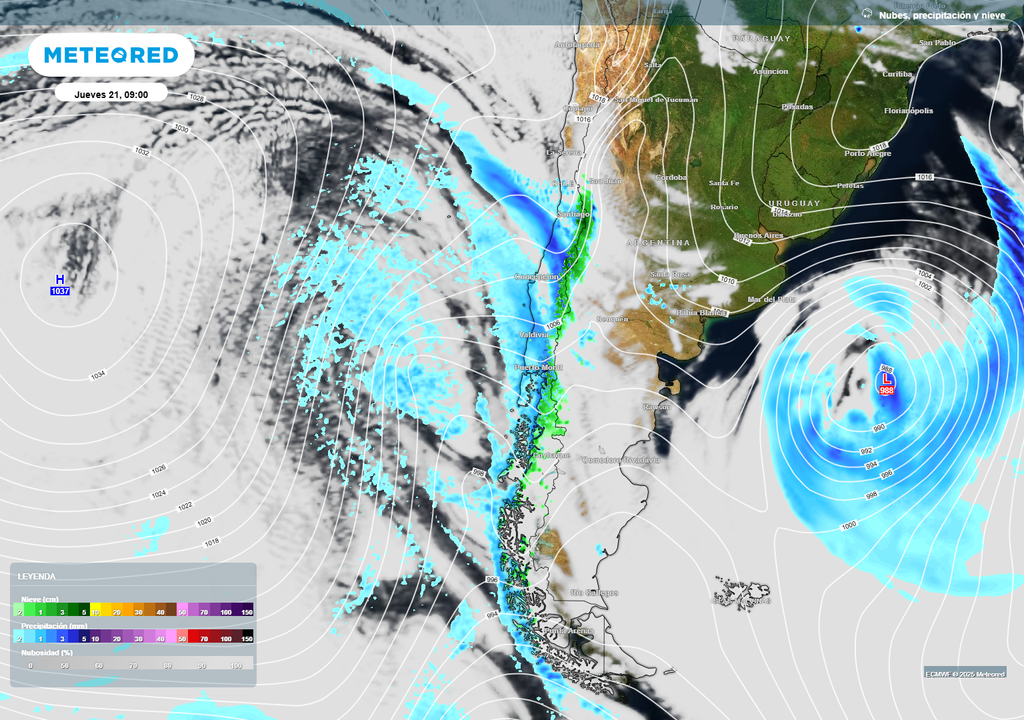 sistema frontal previsto