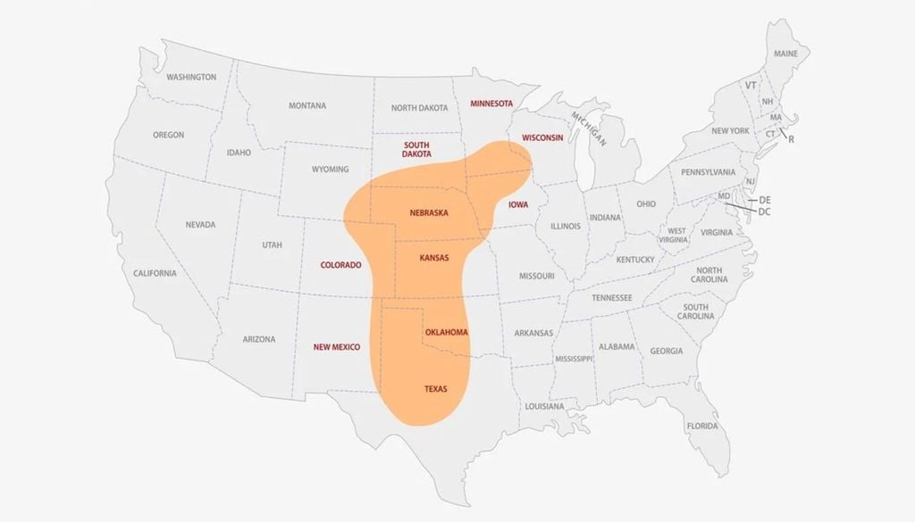 Corredor de los Tornados USA Área de EE.UU. considerada tradicionalmente como el "Callejón de los Tornados". Fuente: NOAA.