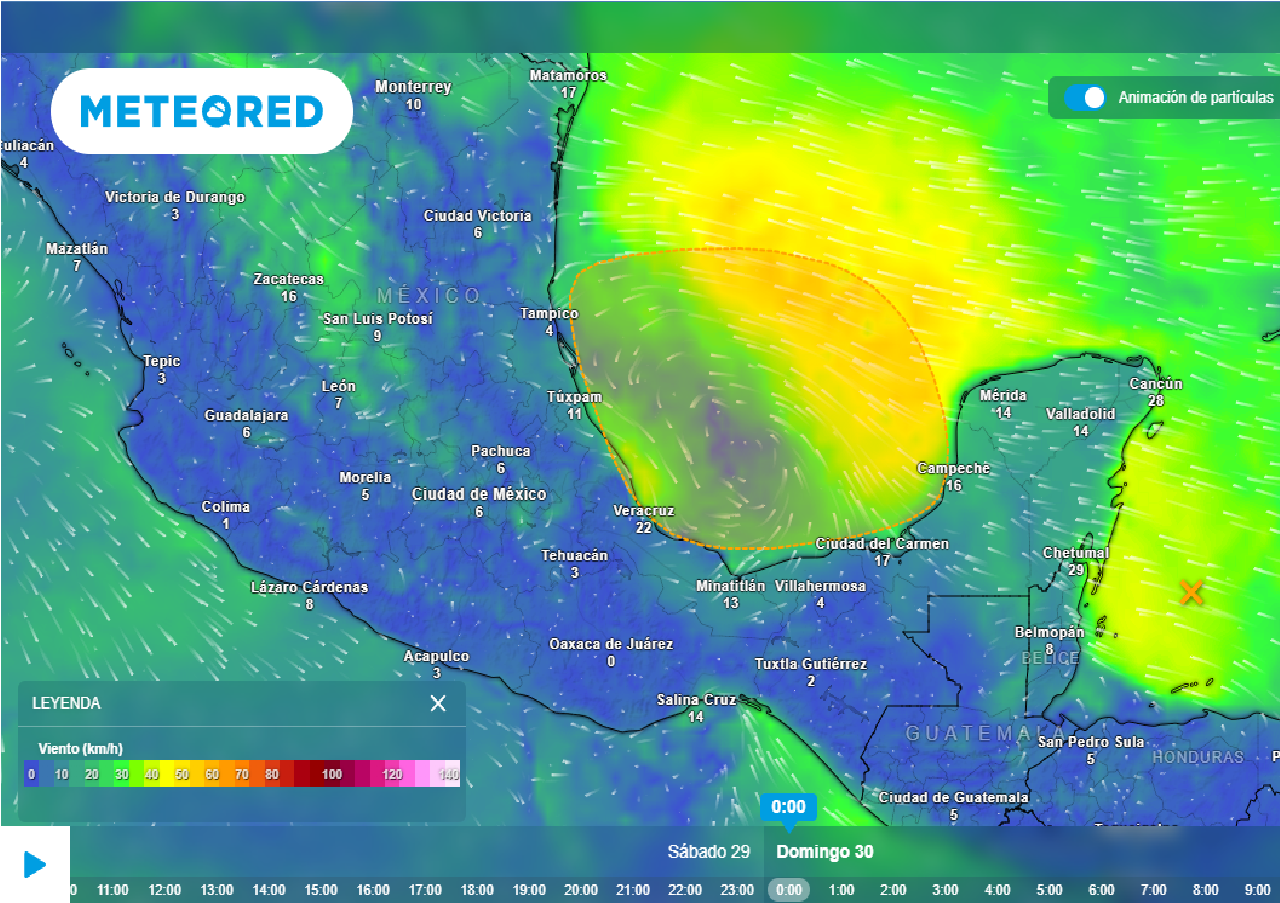 Actualmente, la perturbación 94L podría ser ciclón con un 40% de probabilidad, moviéndose sobre el Golfo de México hacia nuestro país con lluvias fuertes a torrenciales.