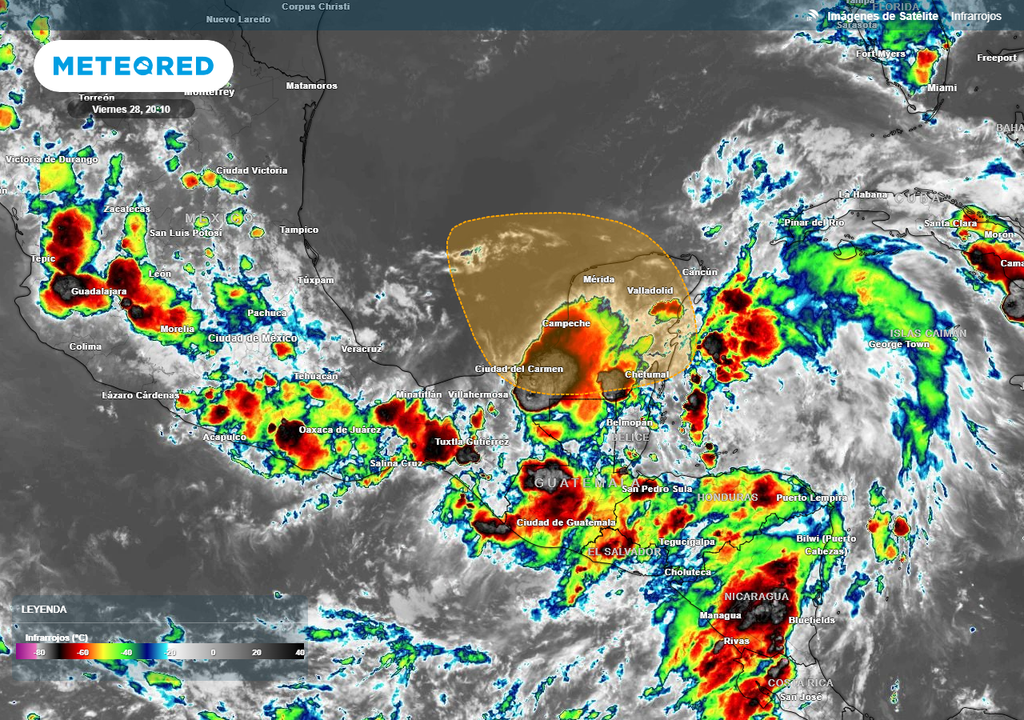 Extensas zonas de tormenta en México
