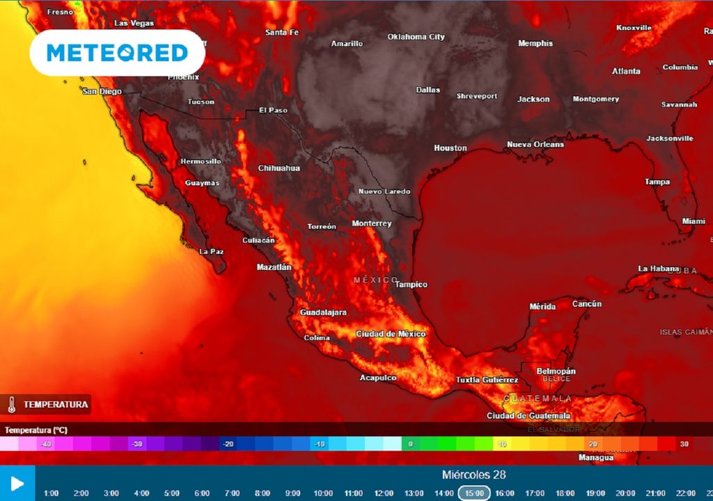 Modelo ECMWF - Temperatura en grados Celsius
