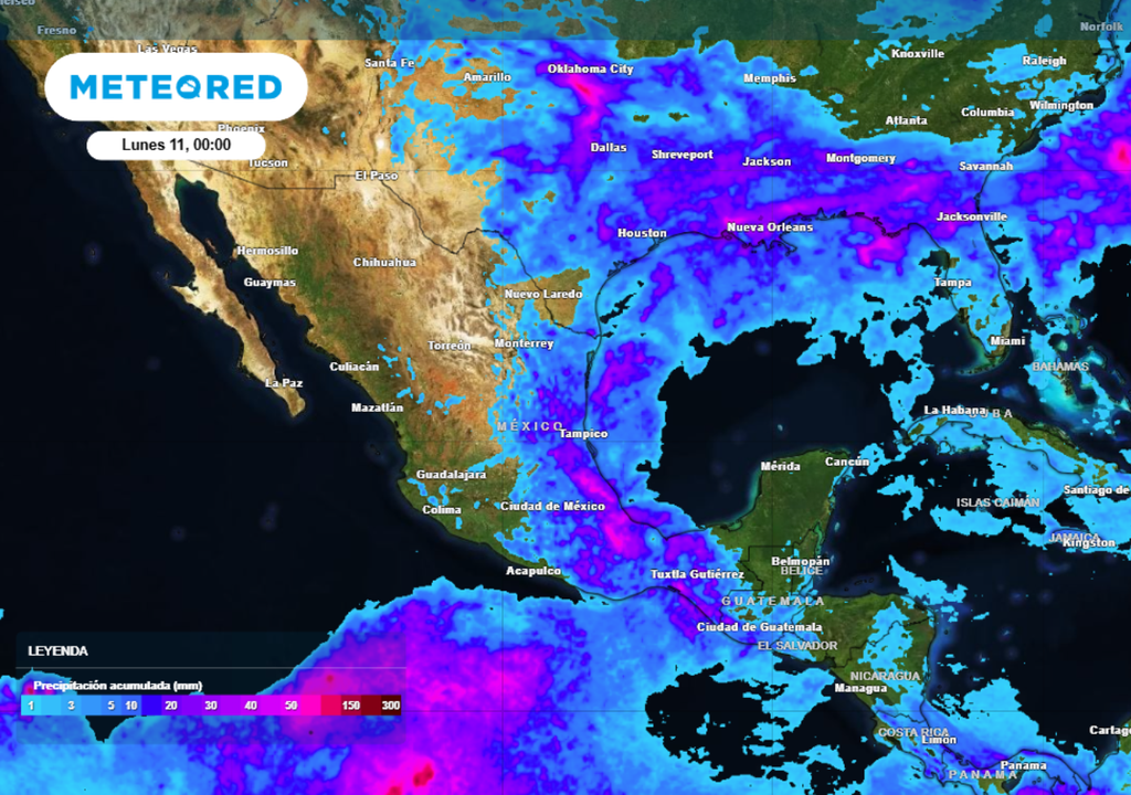 Se pronostican lluvias intensas en el Golfo de México, así como en zonas del Centro y Sur del país.