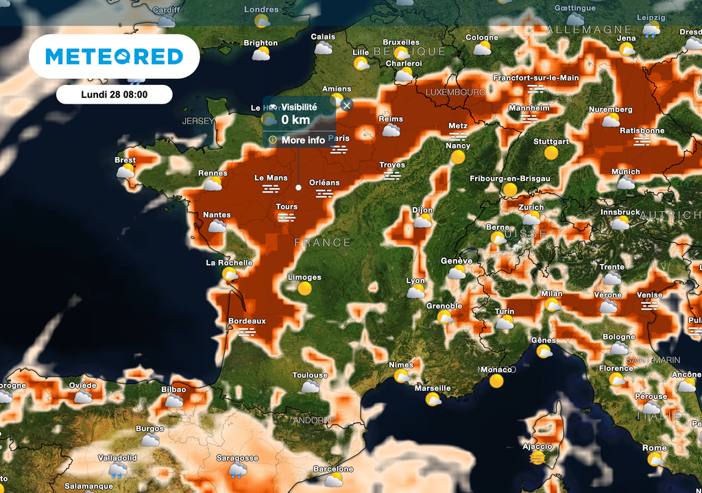 Une visibilité très réduite ce matin sous les brouillards et nuages bas.