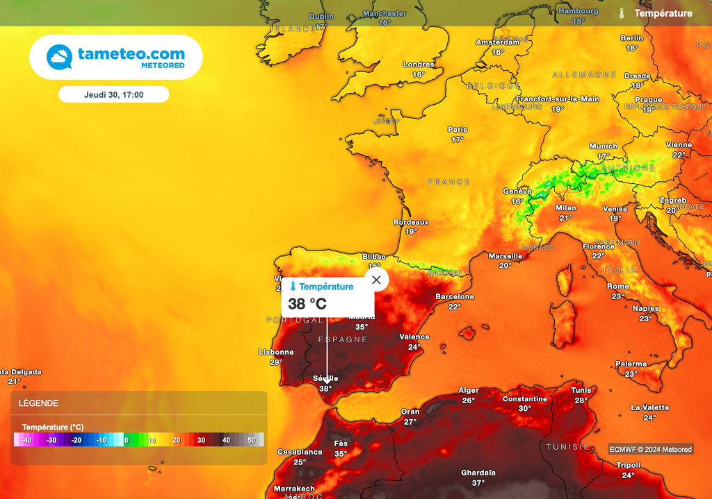 Des pointes à près de 40°C entre jeudi et vendredi dans le sud de l'Espagne ! Des pointes à près de 40°C entre jeudi et vendredi dans le sud de l'Espagne !