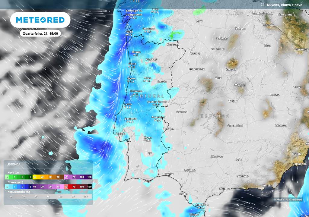 Depois da frente fria que chega na segunda, para quarta-feira espera-se a chegada de outra.