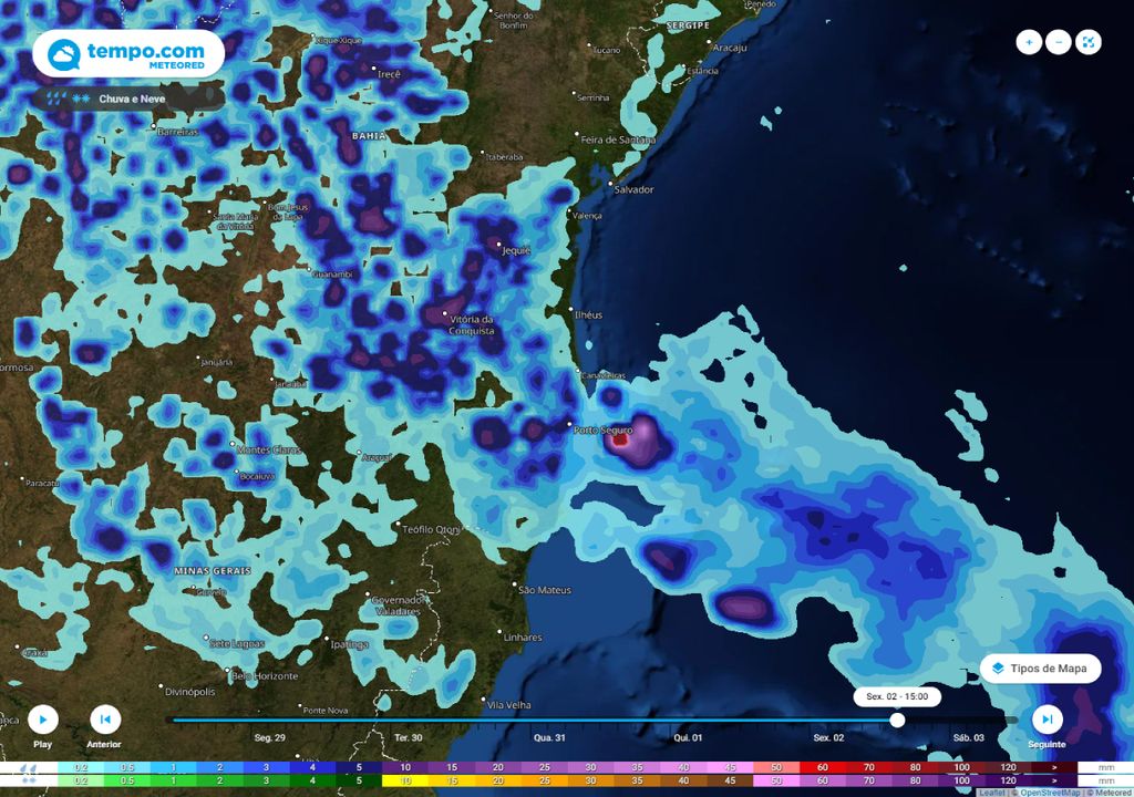 previsão; páscoa; chuvas na Bahia