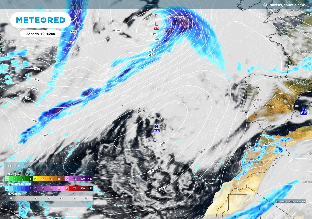 Medium-term forecast for Portugal: the North Atlantic pattern that will determine the weather in the next 10 days