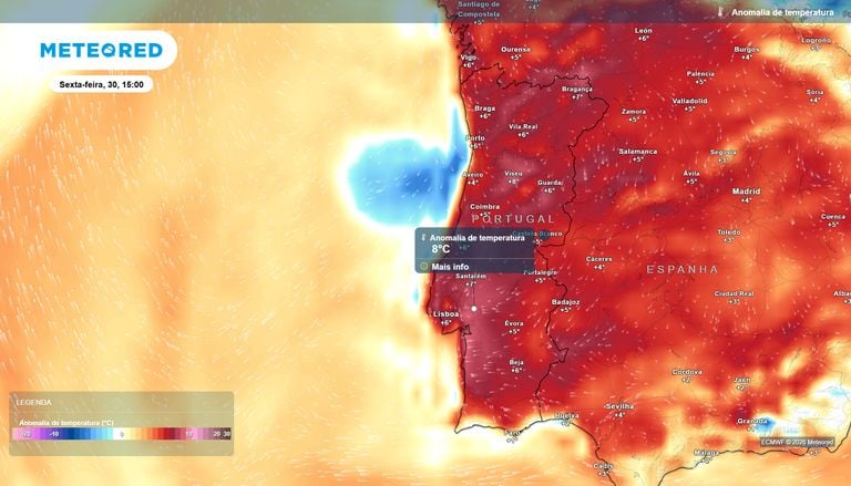 Previs&atilde;o a m&eacute;dio prazo para Portugal: os &uacute;ltimos dias de outubro trar&atilde;o temperaturas m&aacute;ximas muito acima da m&eacute;dia