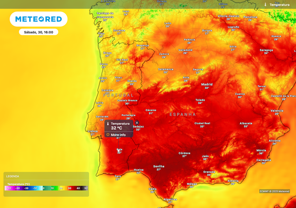 Termómetros sobem até aos 32 ºC no interior Sul de Portugal Continental. Termómetros sobem até aos 32 ºC no interior Sul de Portugal Continental.