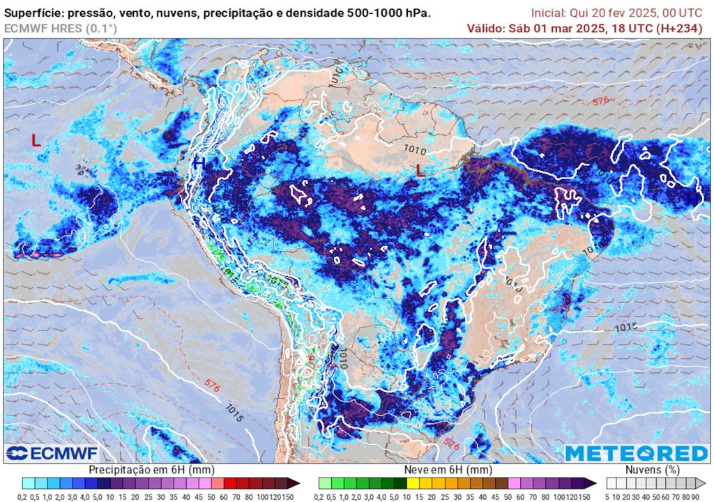 Previsão de chuvas no sábado (primeiro de março) durante a tarde. Previsão de chuvas no sábado (primeiro de março) durante a tarde.