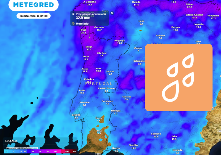 Previs&atilde;o de chuva a m&eacute;dio prazo: eis como chover&aacute; em Portugal de 6 a 12 de abril