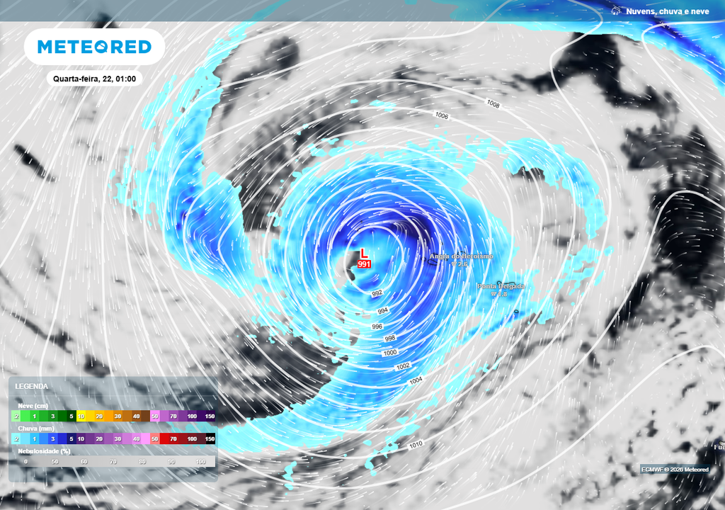 Caso a previsão se cumpra, não se exclui a possibilidade da depressão prevista para o arquipélago dos Açores na próxima quarta-feira, 22 de abril, ser nomeada.