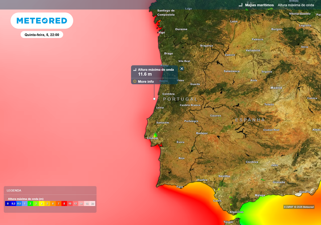 Depois de uma acalmia no litoral Norte e Centro na quarta-feira, na quinta-feira o mar tornar-se-á ainda mais agitado.