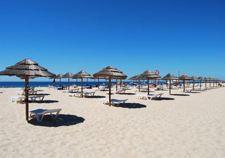 cadeiras praia mar oceano céu azul sol verão cadeiras praia mar oceano céu azul sol verão