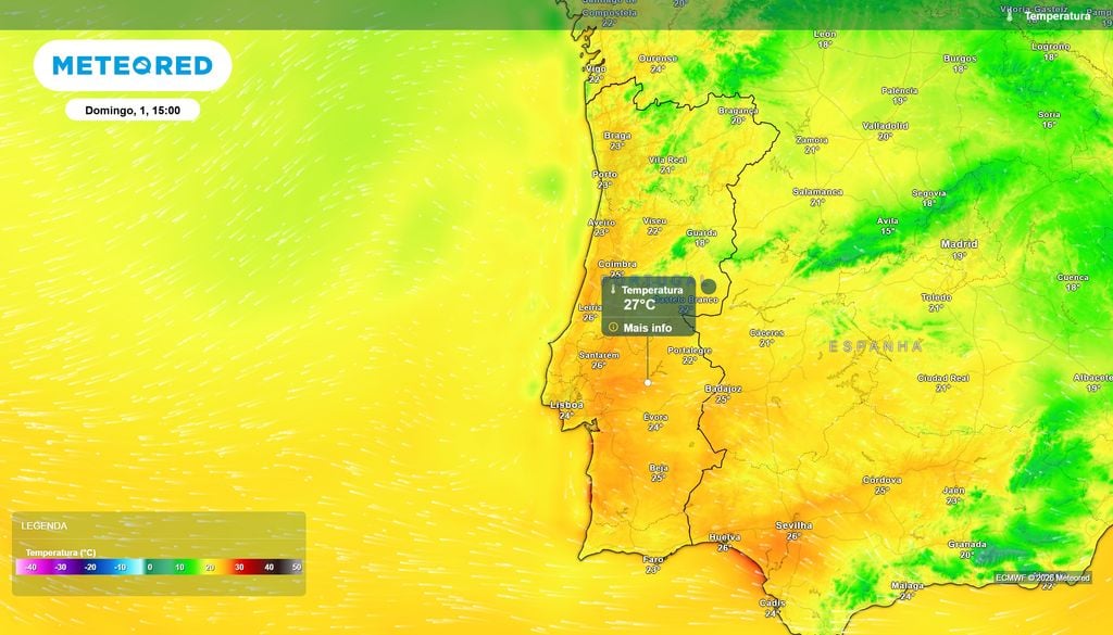 Novembro poderá arrancar com ambiente bastante ameno: a maioria das capitais de distrito deverá superar os 20 ºC, com alguns locais do Centro a aproximarem-se dos 27 ºC.