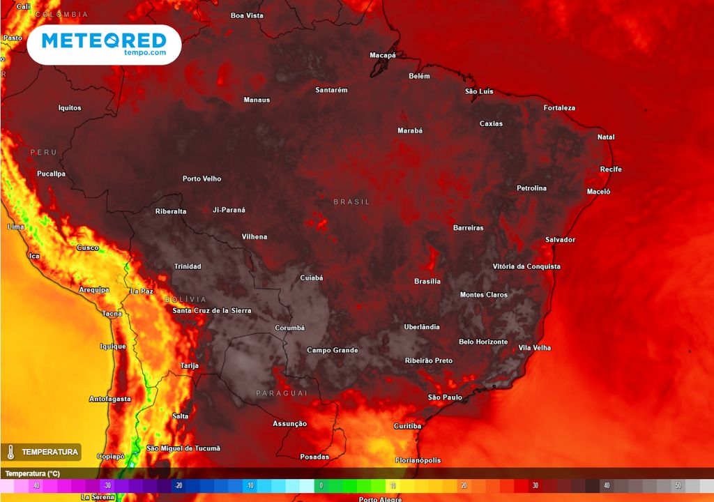 Previsão de temperaturas máximas para o sábado (18).