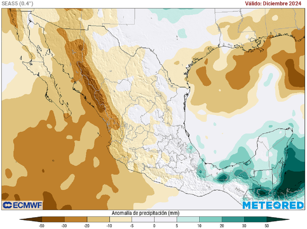 Anomalías de precipitaciones en milímetros Anomalías de precipitaciones en milímetros