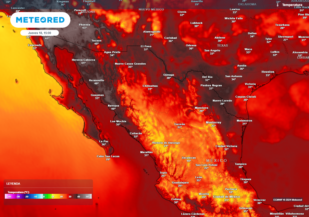 Temperaturas máximas al norte de México Temperaturas máximas al norte de México
