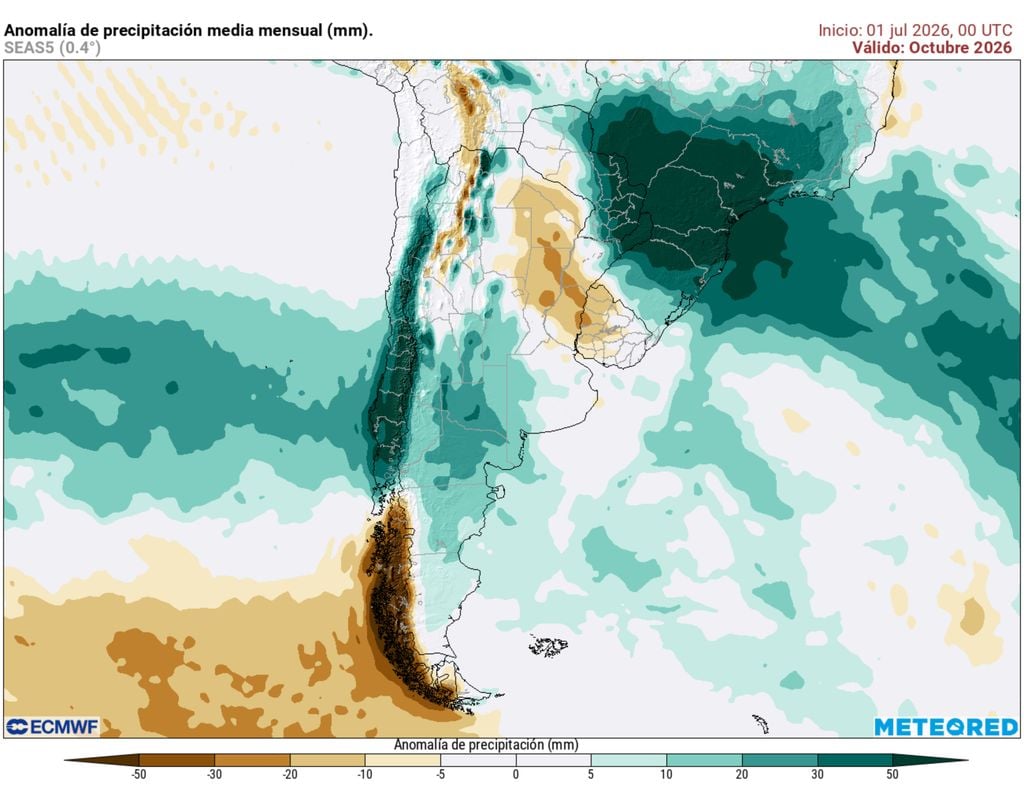 Los modelos insisten en una primavera lluviosa en la cordillera del norte chico y las zonas centro y sur de Chile.