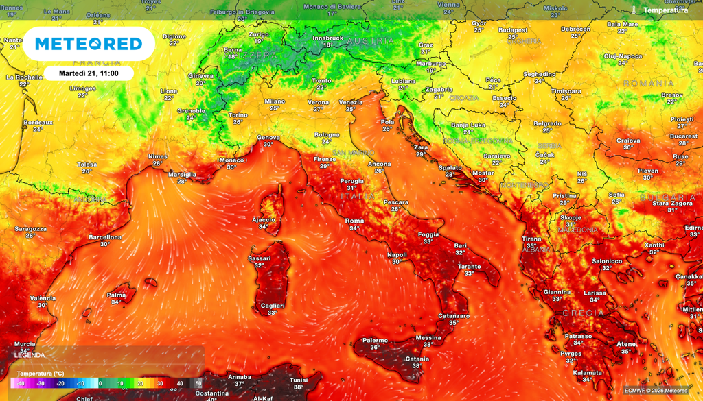 Calo di temperature al Nord la prossima settimana, il Sud rimane molto caldo