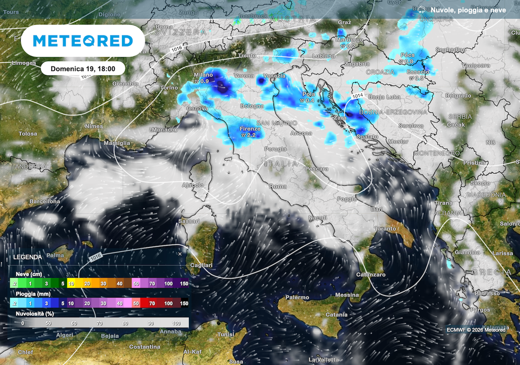 Fine settimana decisamente tiepido, ma domenica le infiltrazioni fredde porteranno temporali dal tardo pomeriggio e nella sera notte verso Lunedi+.