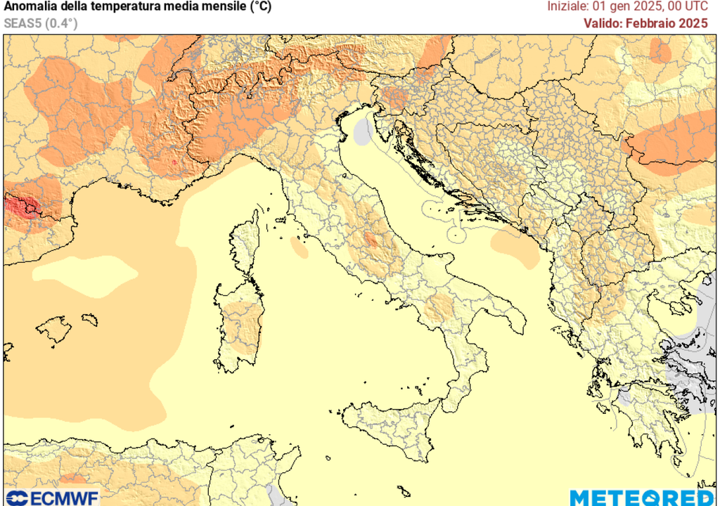 Anomalie temperature.