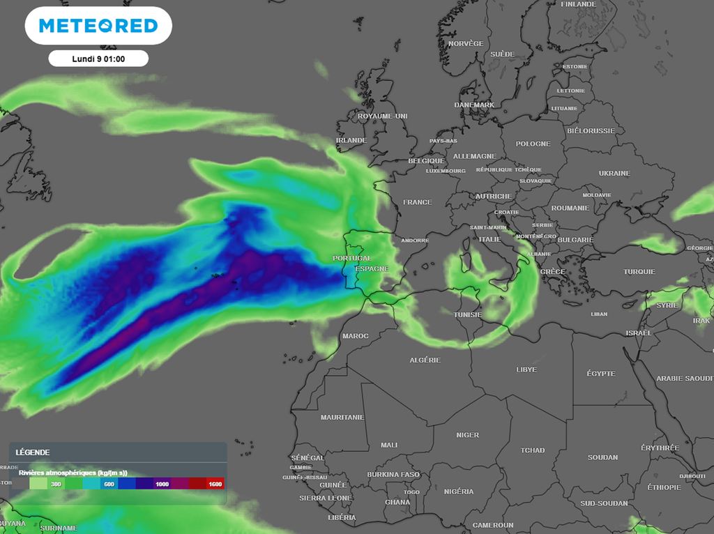 Les rivières atmosphériques resteront orientées vers l'Europe au cours des prochains jours.
