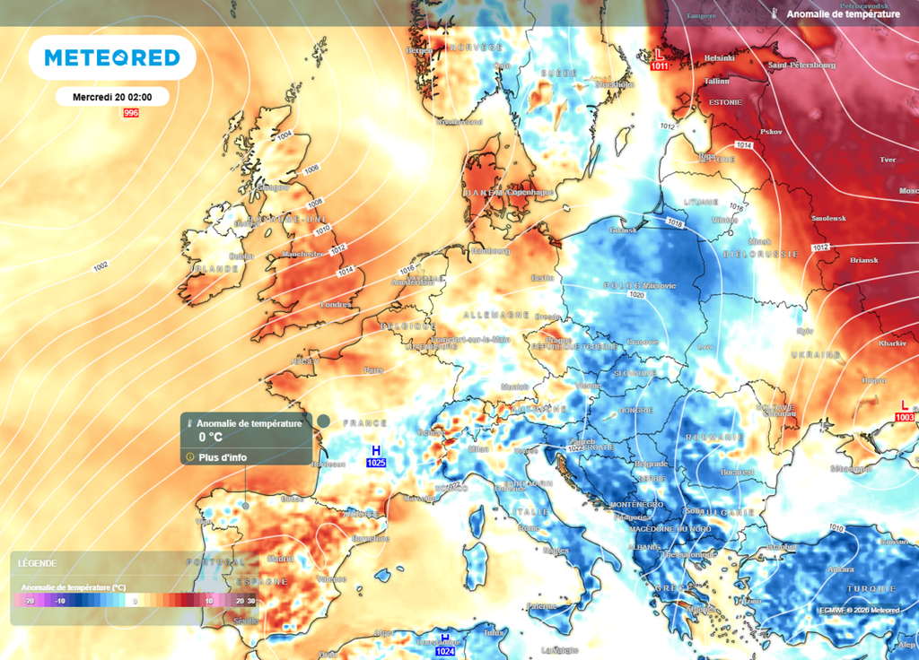 Dès mardi et surtout mercredi, un blocage scandinave va se former, changeant du tout au tout la météo sur la France.
