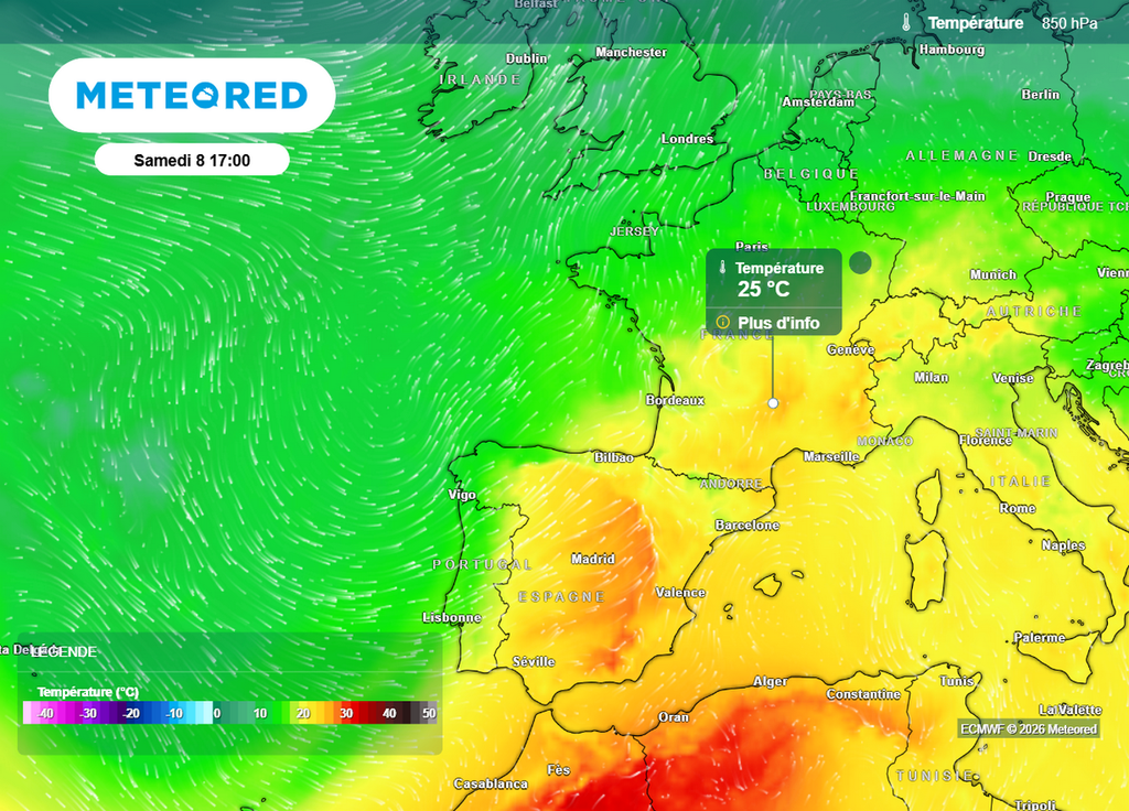 Chaleur Une masse d'air bien plus chaude devrait de nouveau remonter vers la France durant le week-end
