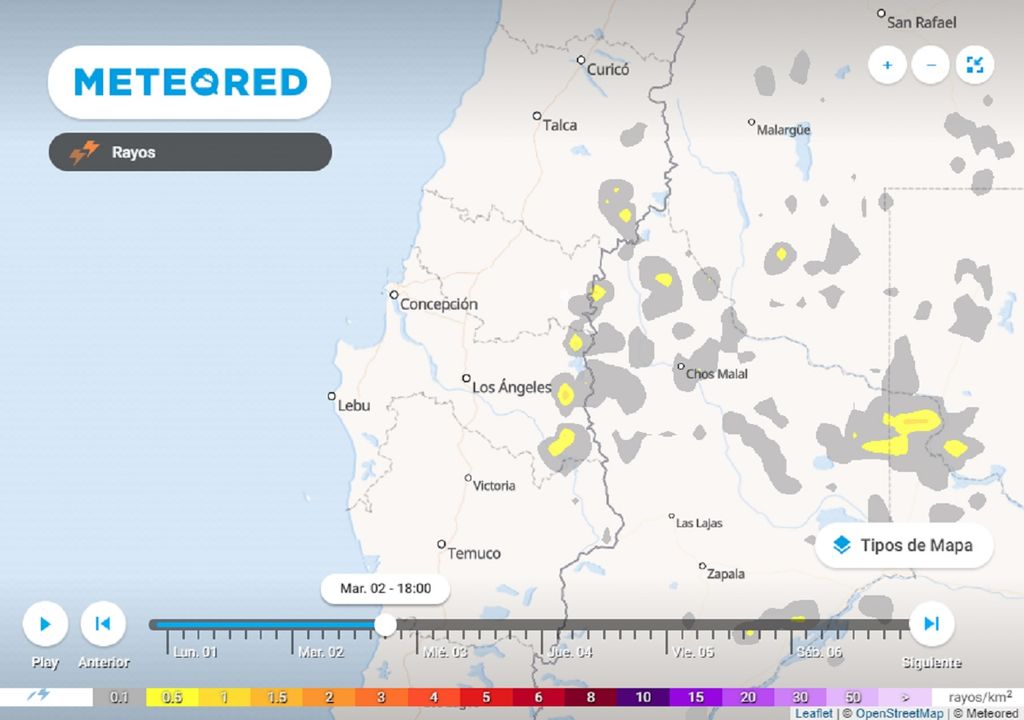 pronóstico rayos modelo ECMWF