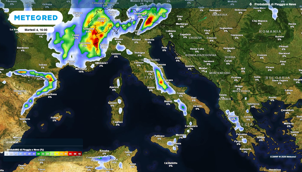 Le solite aree dove sarà possibile registrare qualche temporale Alpi, Prealpi e Appennini centro-meridionali: le solite aree dove sarà possibile assistere ai temporali di calore