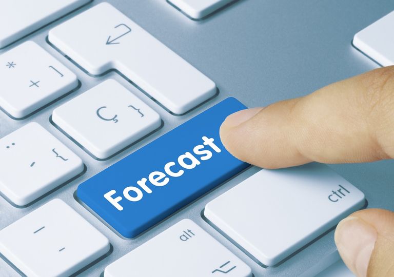 Tecla azul con palabra forecast Tecla azul con palabra forecast