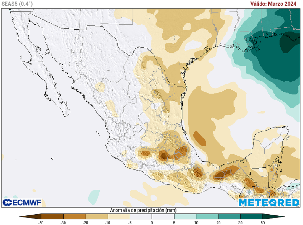 Anomalía de precipitaciones en marzo Anomalía de precipitaciones en marzo