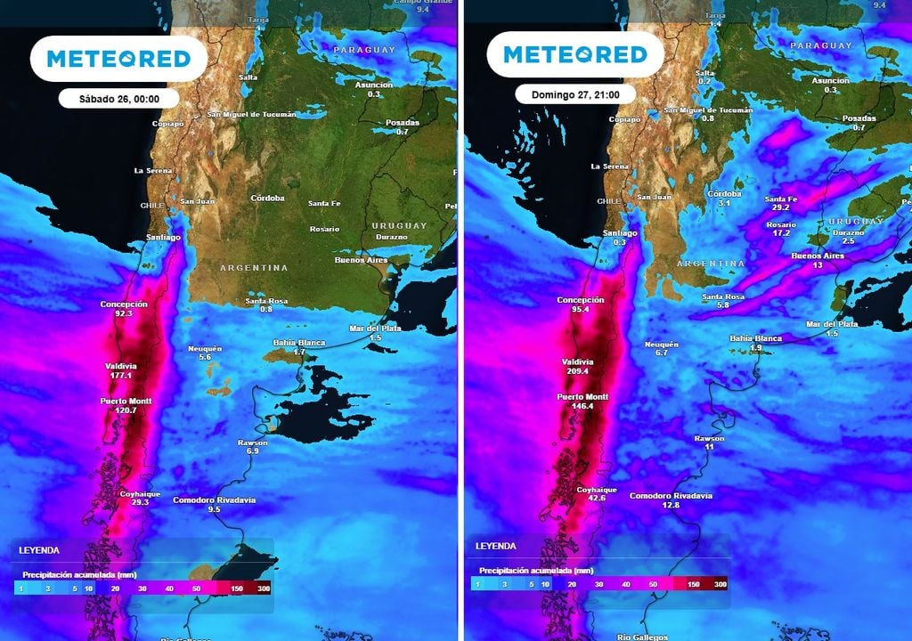 Precipitación acumulada Hasta el sábado no se esperan precipitaciones en el Litoral y el norte de la zona pampeana. La situación cambia con la llegada del frente el domingo.