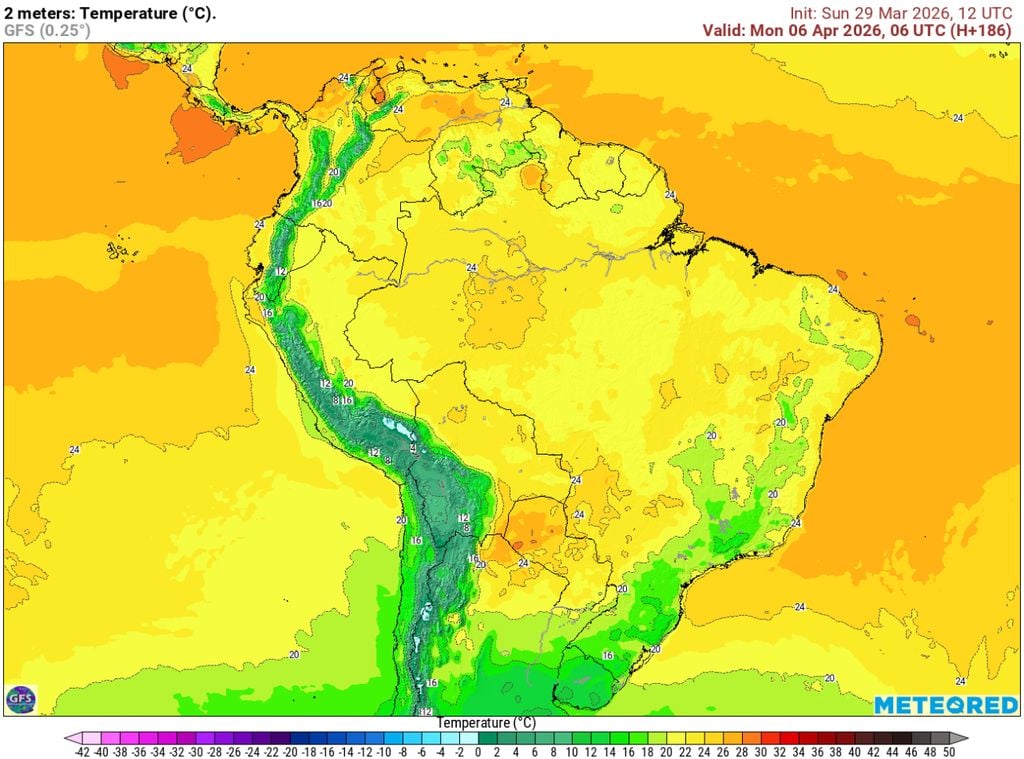 Temperatura mínima para o dia 6 de abril já mostra temperaturas baixas em parte do Sul e do Sudeste.