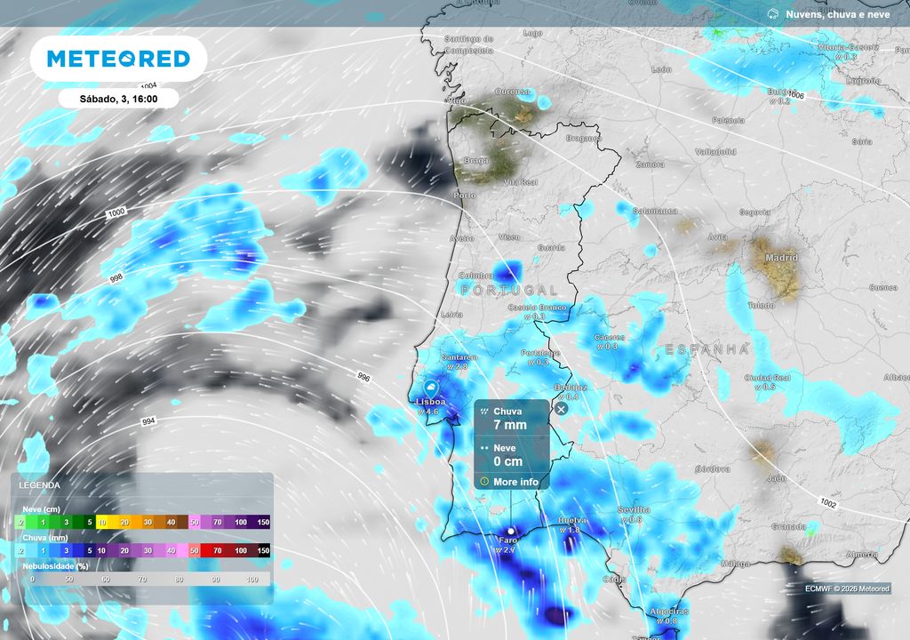 Mapa atmosférico: Chuva