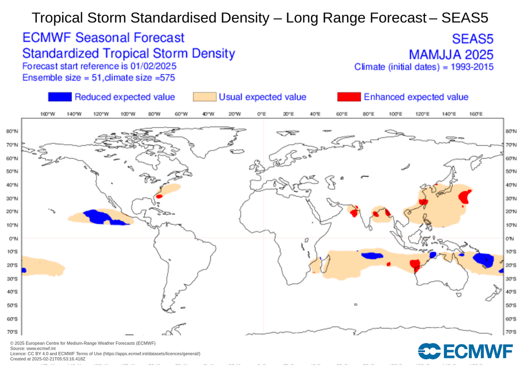 Pronóstico de densidad de ciclones tropicales