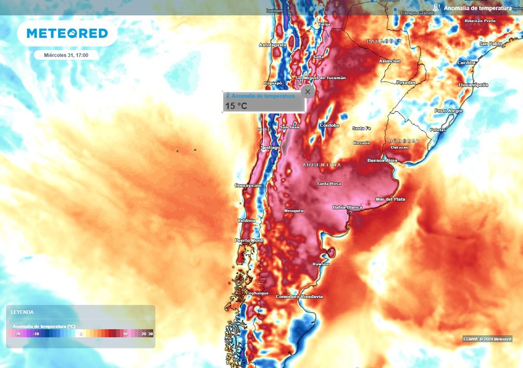anomalía de temperaturas superficial