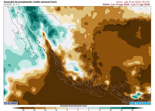 Primera quincena de agosto comenzar&iacute;a con intensas lluvias, pero la Can&iacute;cula podr&iacute;a retomar fuerza en la mitad de M&eacute;xico