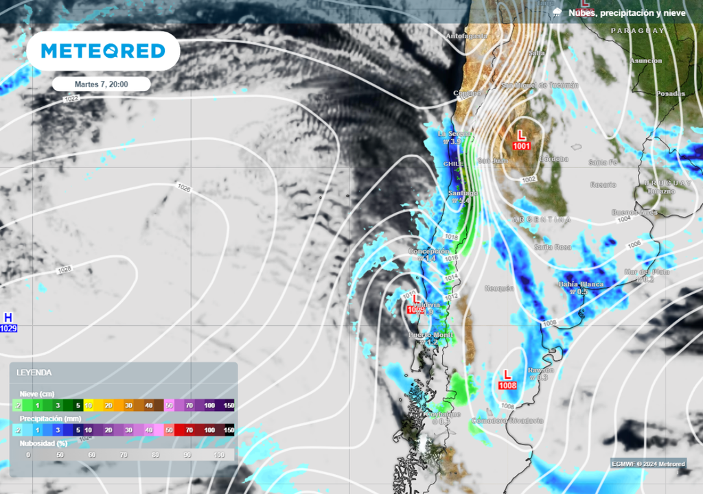 mapa de precipitaciones y nubes. mapa de precipitaciones y nubes.